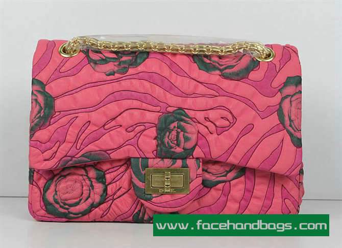 Chanel 2.55 Rose Handbag 50145 Gold Hardware-Pink Green Chanel 2.55 Rose Handbag 50145 Gold Hardware-Pink Green